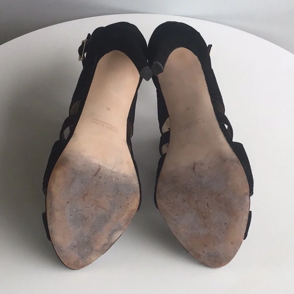 Zara cutout suede black stiletto heels